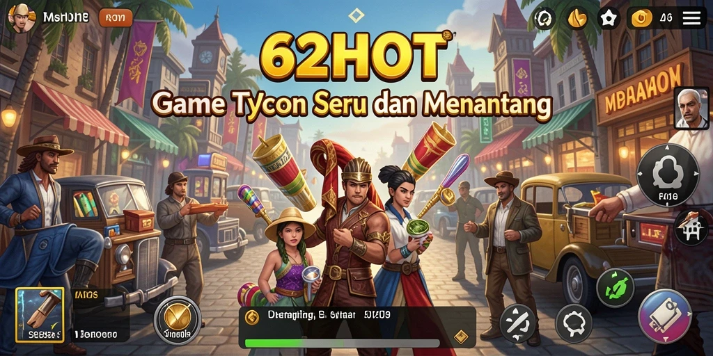 Tangkapan layar gameplay 62HOT yang menampilkan elemen Tycoon yang menarik.