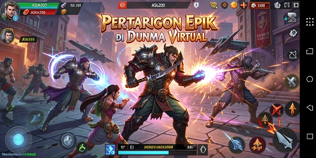 Tangkapan layar ASIA200 menampilkan aksi pertarungan yang intens dan karakter yang beragam.