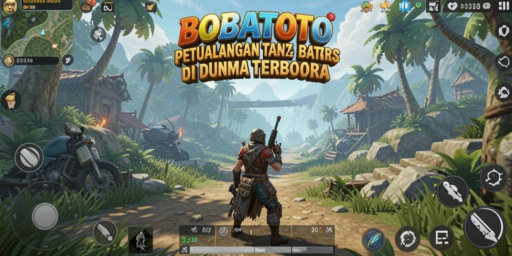Screenshot BOBATOTO menampilkan karakter menjelajahi dunia terbuka yang luas.