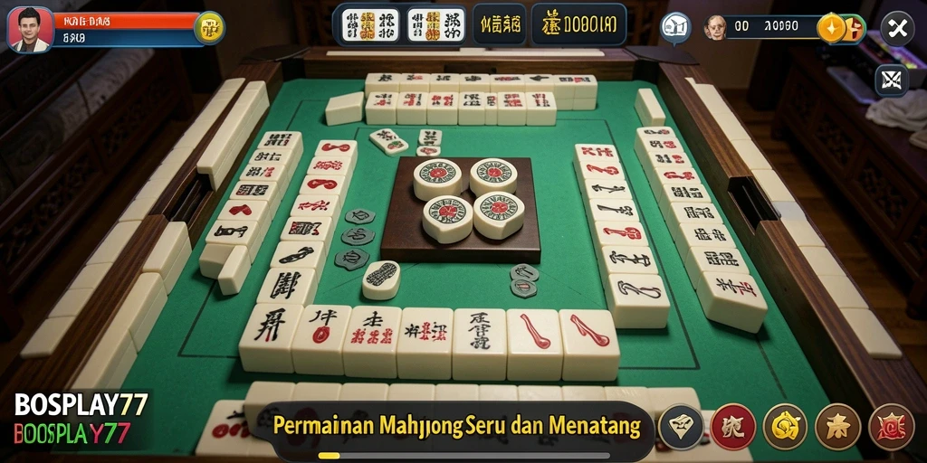 Screenshot BOSPLAY77 menampilkan gameplay Mahjong yang seru dan mengasyikkan.