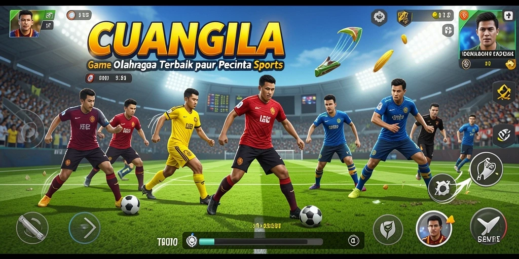 Screenshot utama CUANGILA menampilkan gameplay yang seru dan menantang di bidang olahraga.