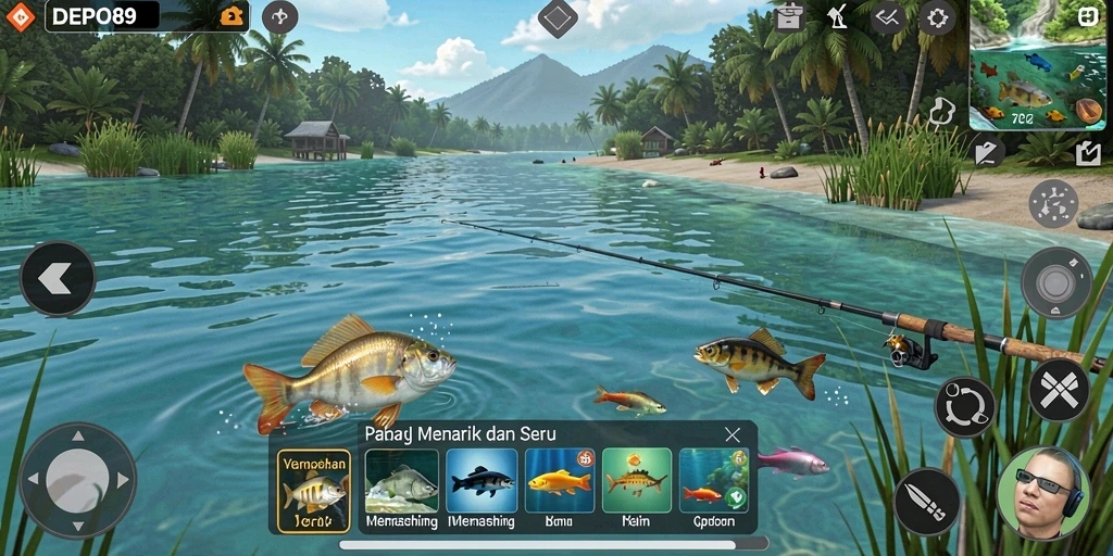 Tampilan gameplay DEPO89 yang seru dalam memancing.