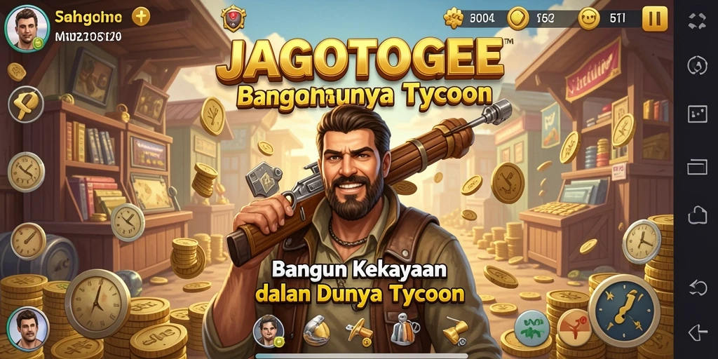 Tampilan gameplay menarik JAGOTOGEL dengan elemen Tycoon.