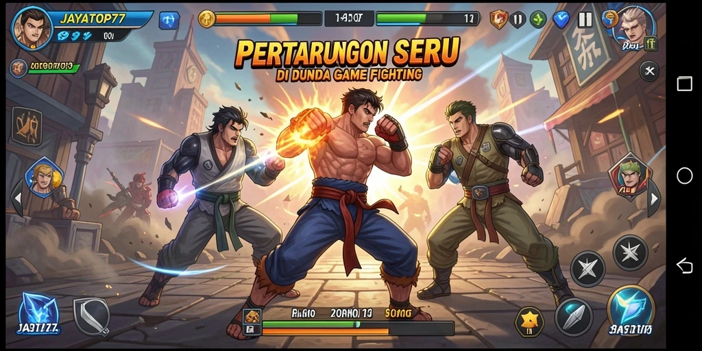 Tampilan gameplay bertarung seru di JAYATOP77 yang memuaskan.