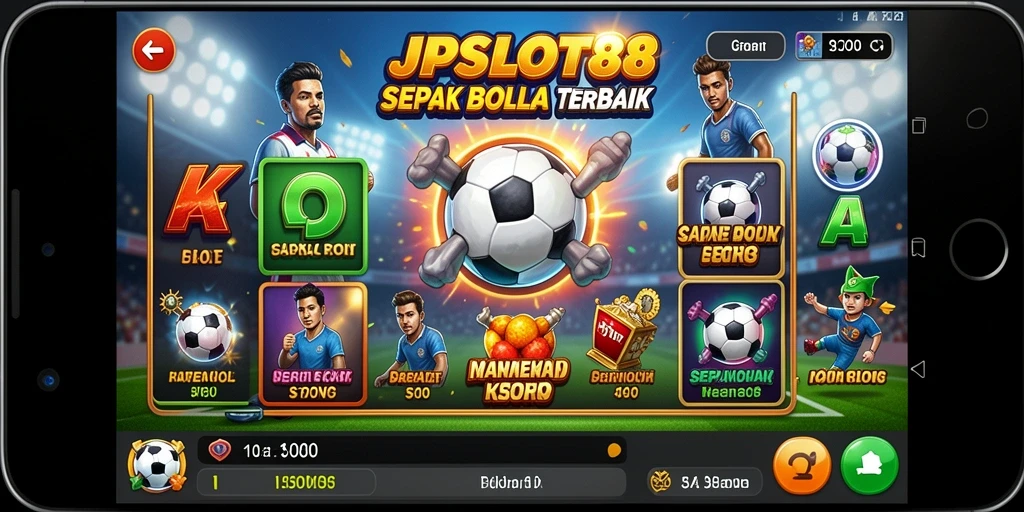 Screenshot JPSLOT88 menampilkan gameplay seru sepak bola.