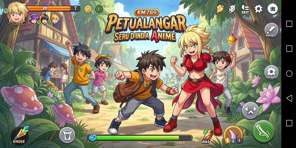 Tampilan gameplay KM789 yang menarik dengan karakter Anime yang dinamis.