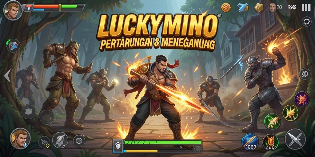 Tampilan dari gameplay LUCKYMINO yang penuh aksi dan tantangan.