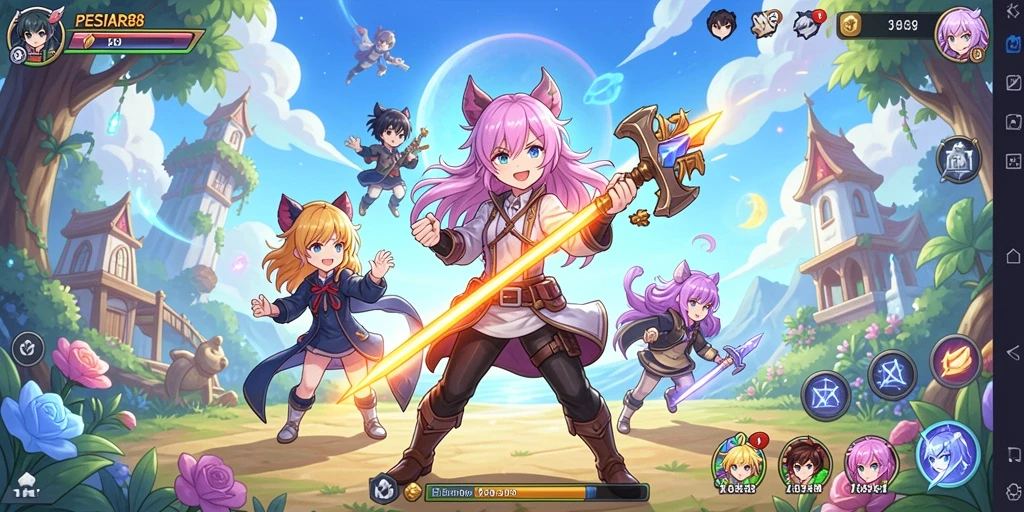 Screenshot gameplay <strong>PESIAR88</strong> menampilkan karakter Anime yang menarik.