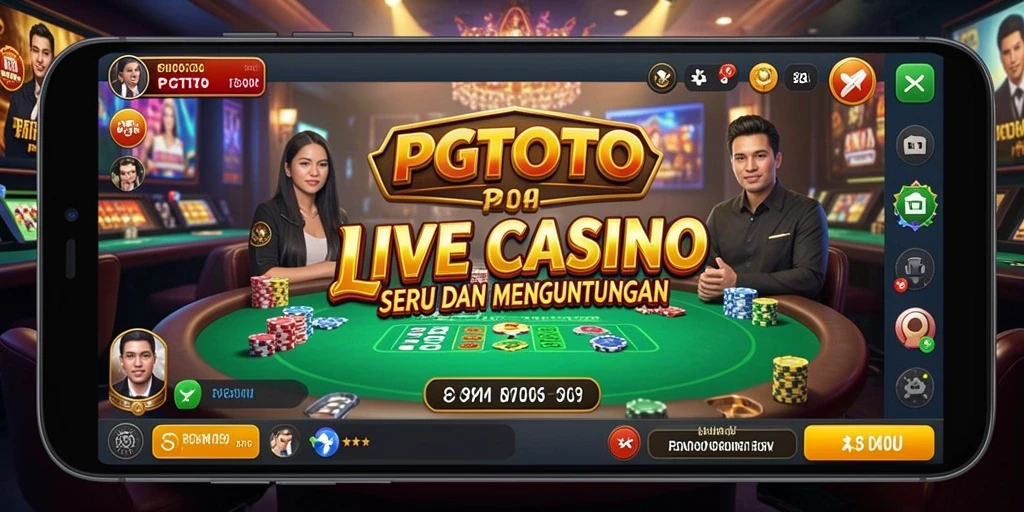 Tampilan gameplay Live Casino yang autentik dan interaktif dalam PGTOTO.