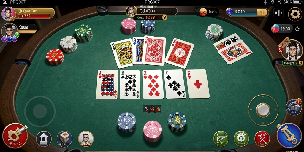 Tampilan gameplay seru dalam permainan QiuQiu PRG007.