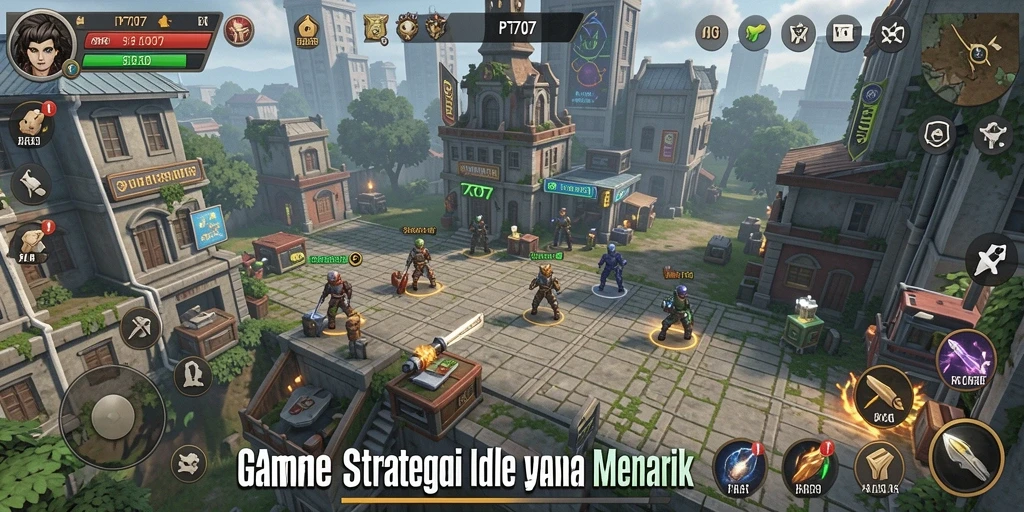 Tampilan gameplay PT707 dengan aksi strategis dan pengumpulan sumber daya yang menarik.