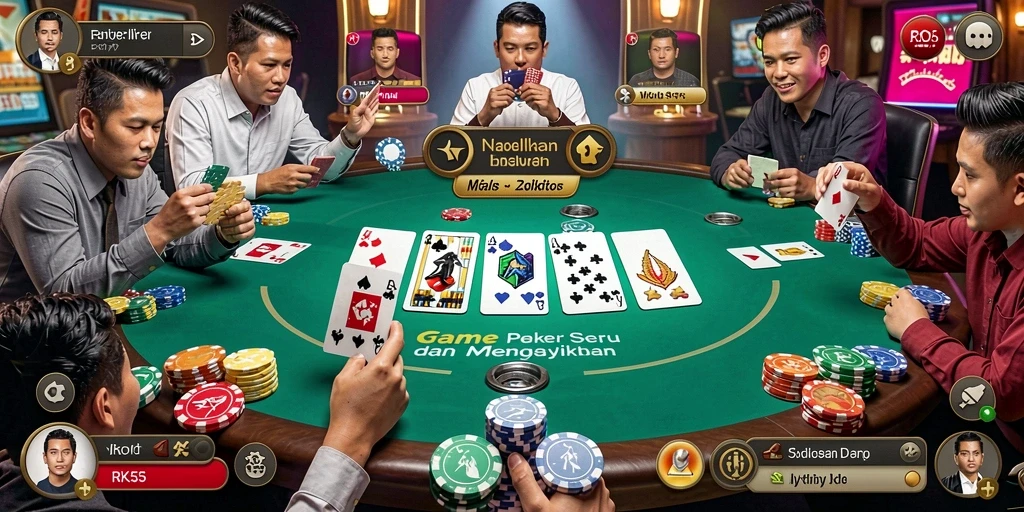 Gameplay Poker mengasyikkan di RK55 dengan grafik menawan.