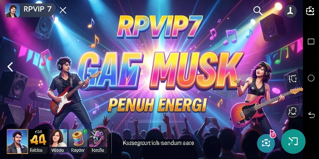 Tampilan gameplay RPVIP7 yang penuh warna dan energik.