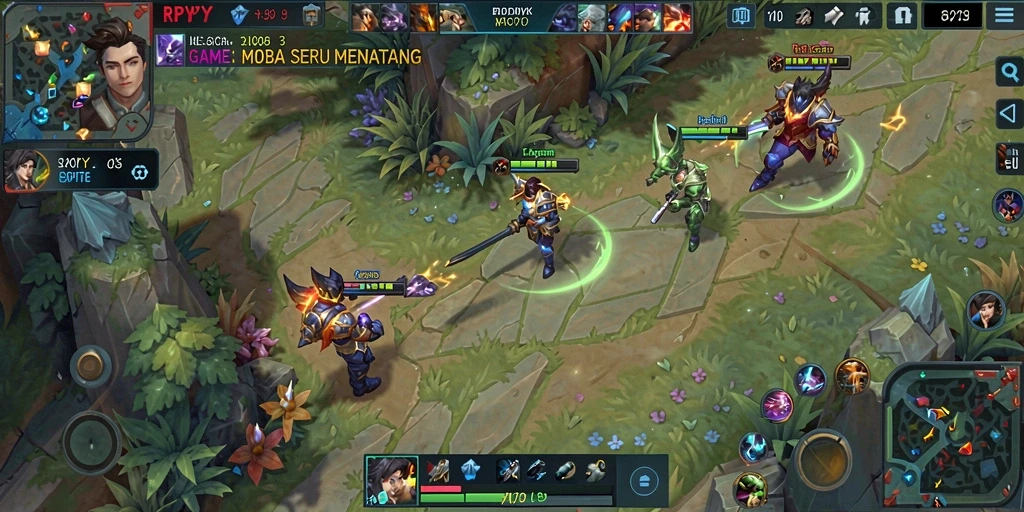 Tangkapan layar gameplay RPYYY menunjukkan pertempuran seru antar tim.