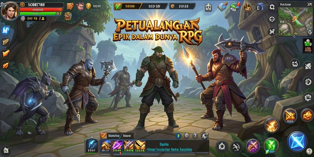 Screenshot menampilkan gameplay epik dalam dunia RPG SOBET88.