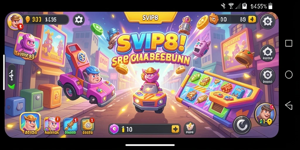 Screenshot gameplay SVIP8 yang menampilkan aksi arcade yang mengasyikkan.